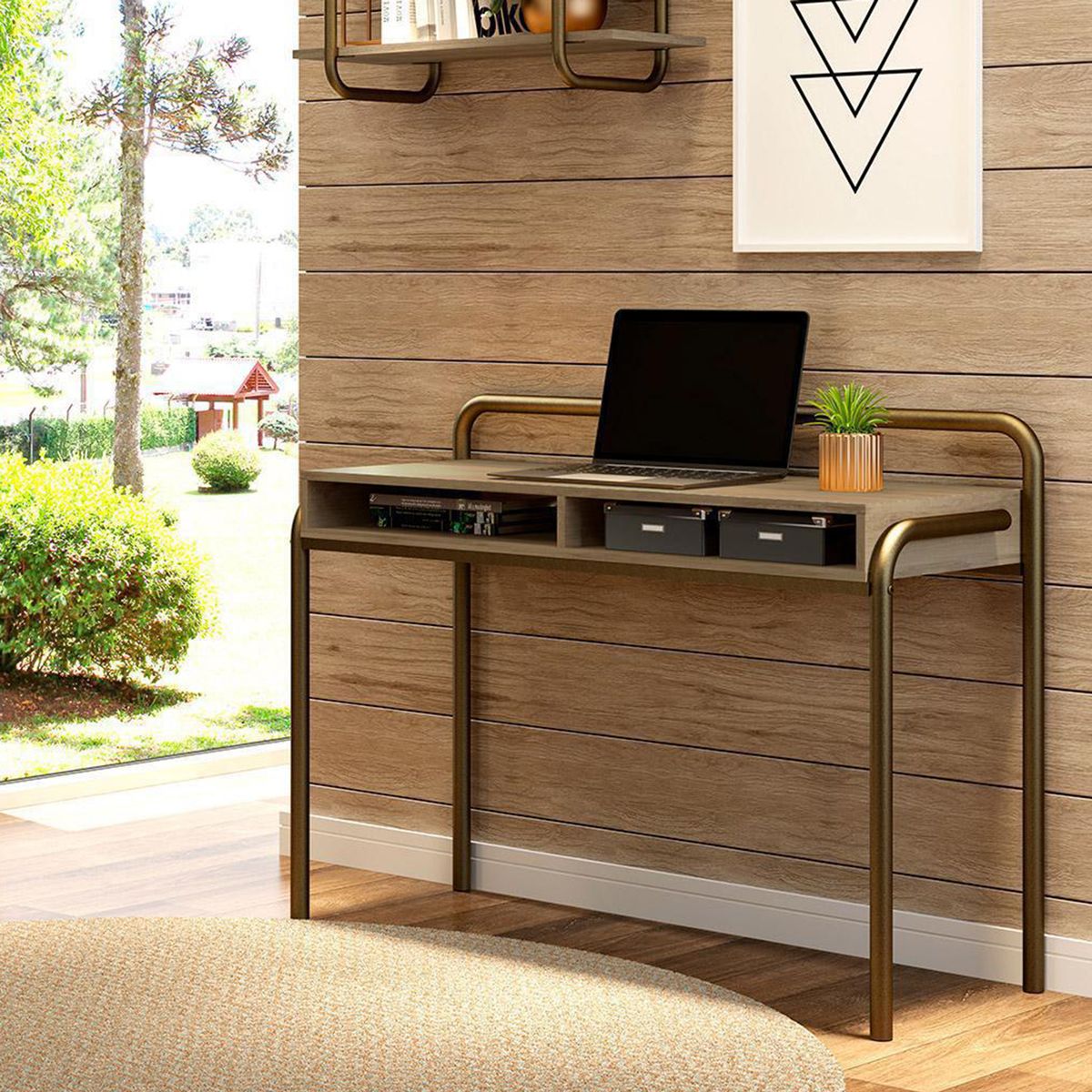 HOGA - Escritorio Connect Noce 116x86x44 cm