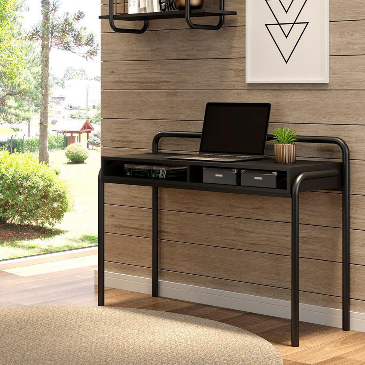 HOGA - Escritorio Connect Negro 116x86x44 cm