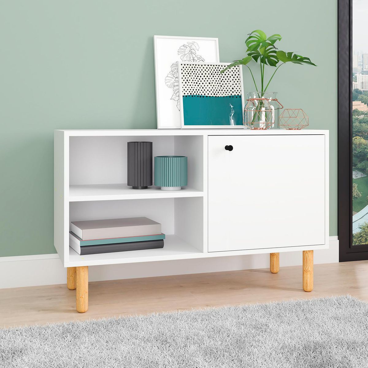 HOGA - Buffet Easy Blanco 90x35x56 cm