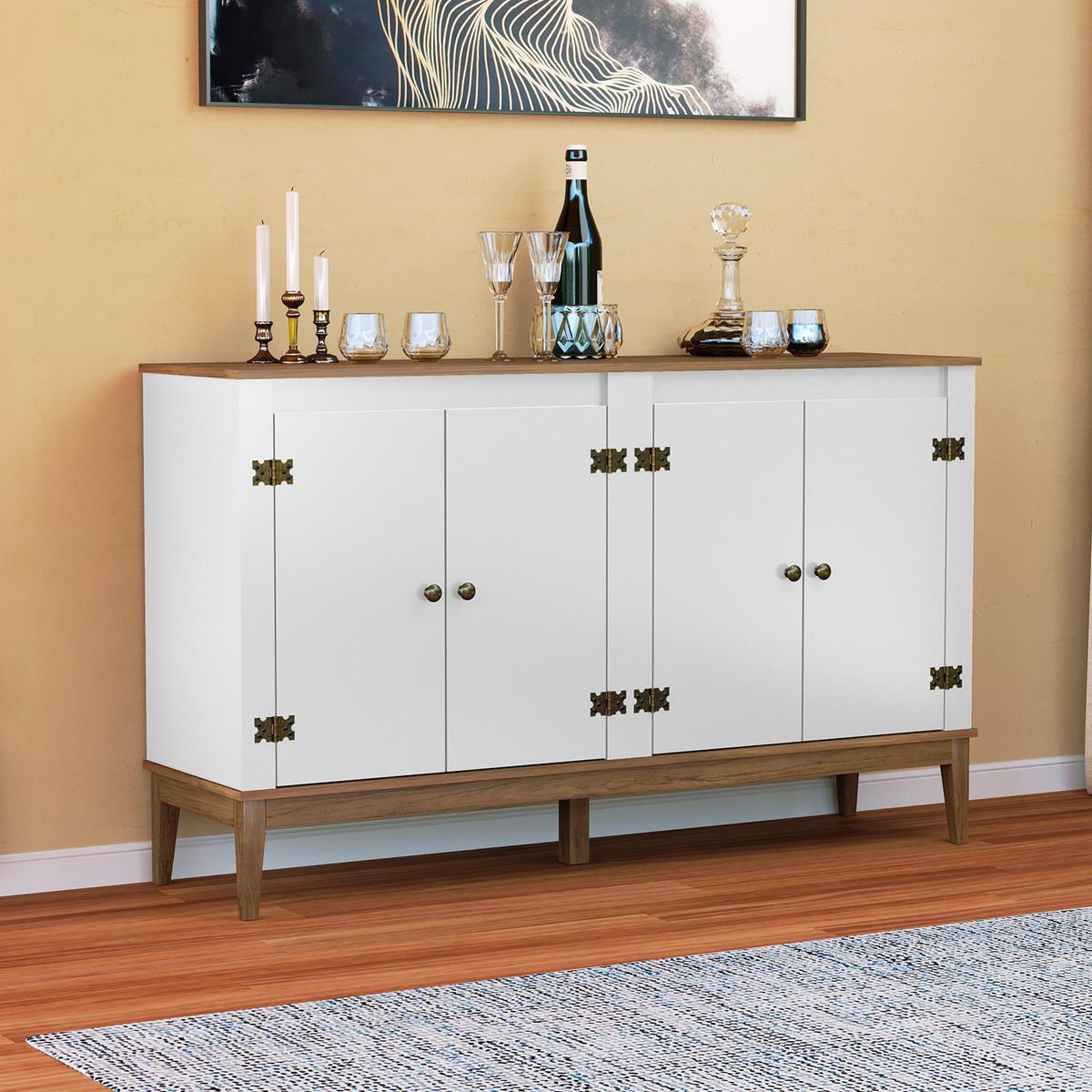 HOGA - Buffet Colonial Blanco 149x41x90 cm