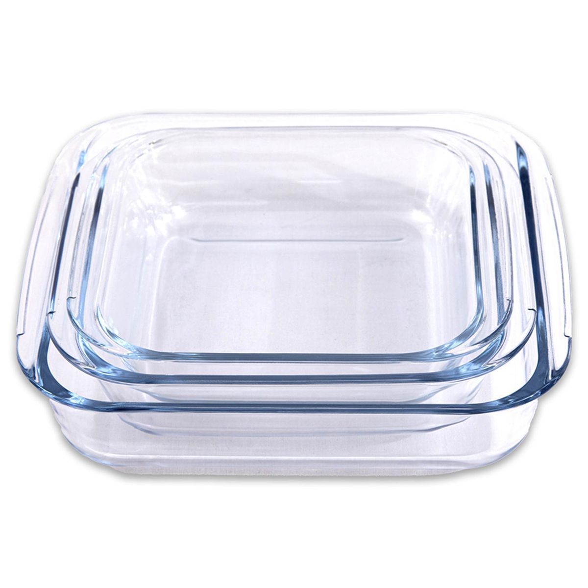 DORAL - Set 3 fuentes sevilla vidrio cuadradas