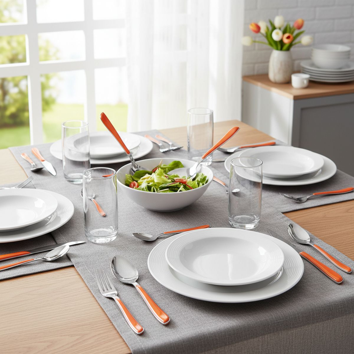 DORAL - Juego de Cuchillería Doral 24 Piezas Inoxidable Mangos Coloridos