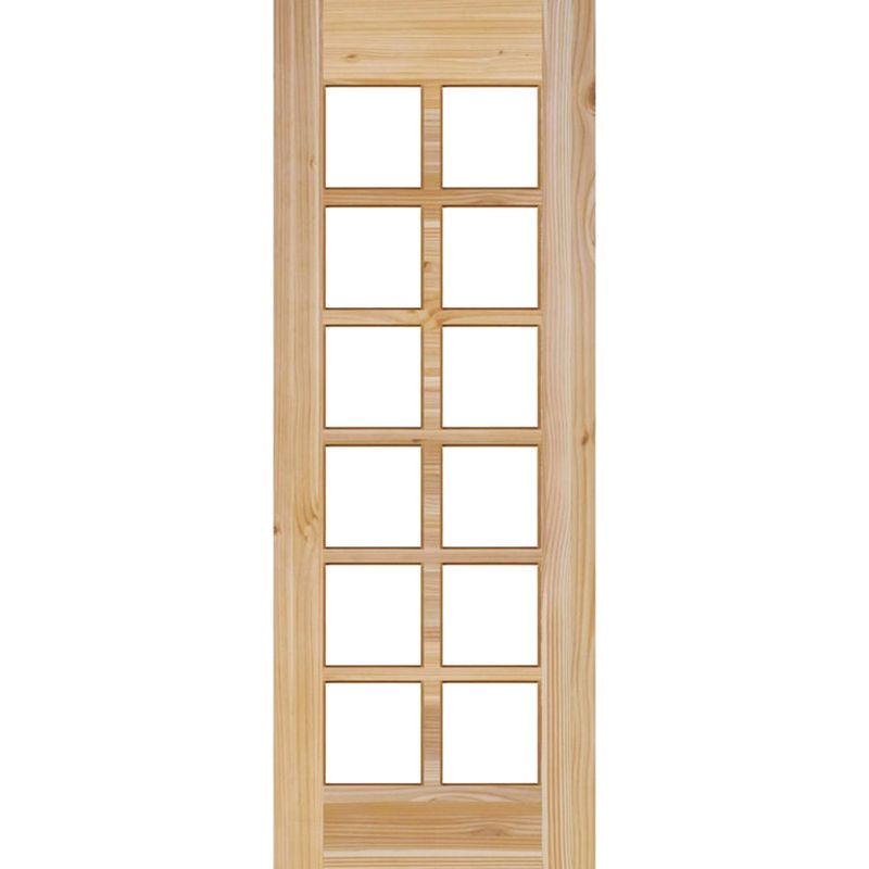 HOLZTEK - Puerta Exterior Madera pino oregón 90x220 cm Modelo 137 Natural