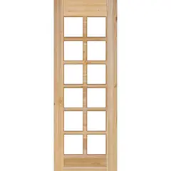 HOLZTEK - Puerta Exterior Madera pino oregón 90x220 cm Modelo 137 Natural