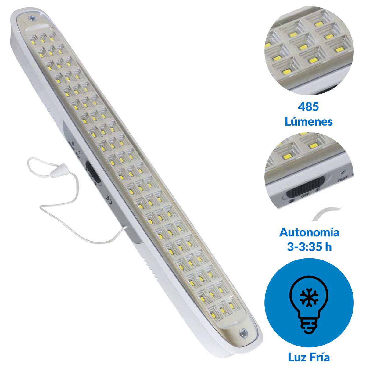 HALUX - Lámpara Emergencia 60 Led 485 Lm