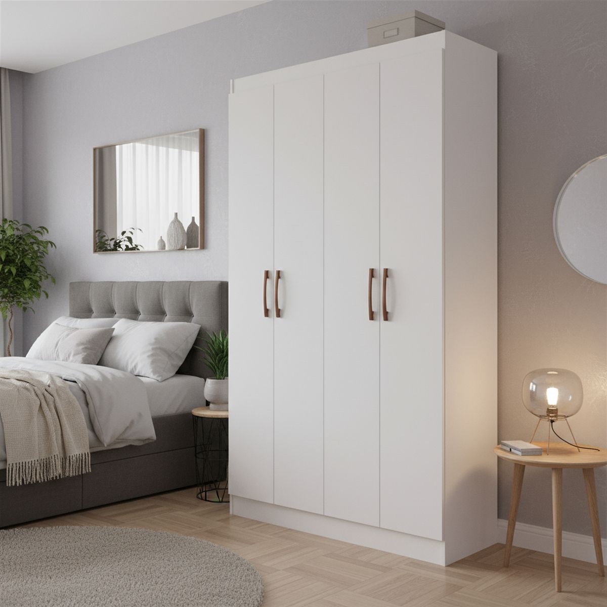 HOGA - Clóset 4 Puerta(s) 8 Repisa(s) 92x175x32 cm Blanco