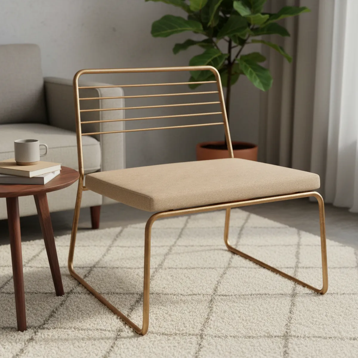 HOGA - Poltrona 1 cuerpo Bermont 62x66x71 cm Oro envejecido