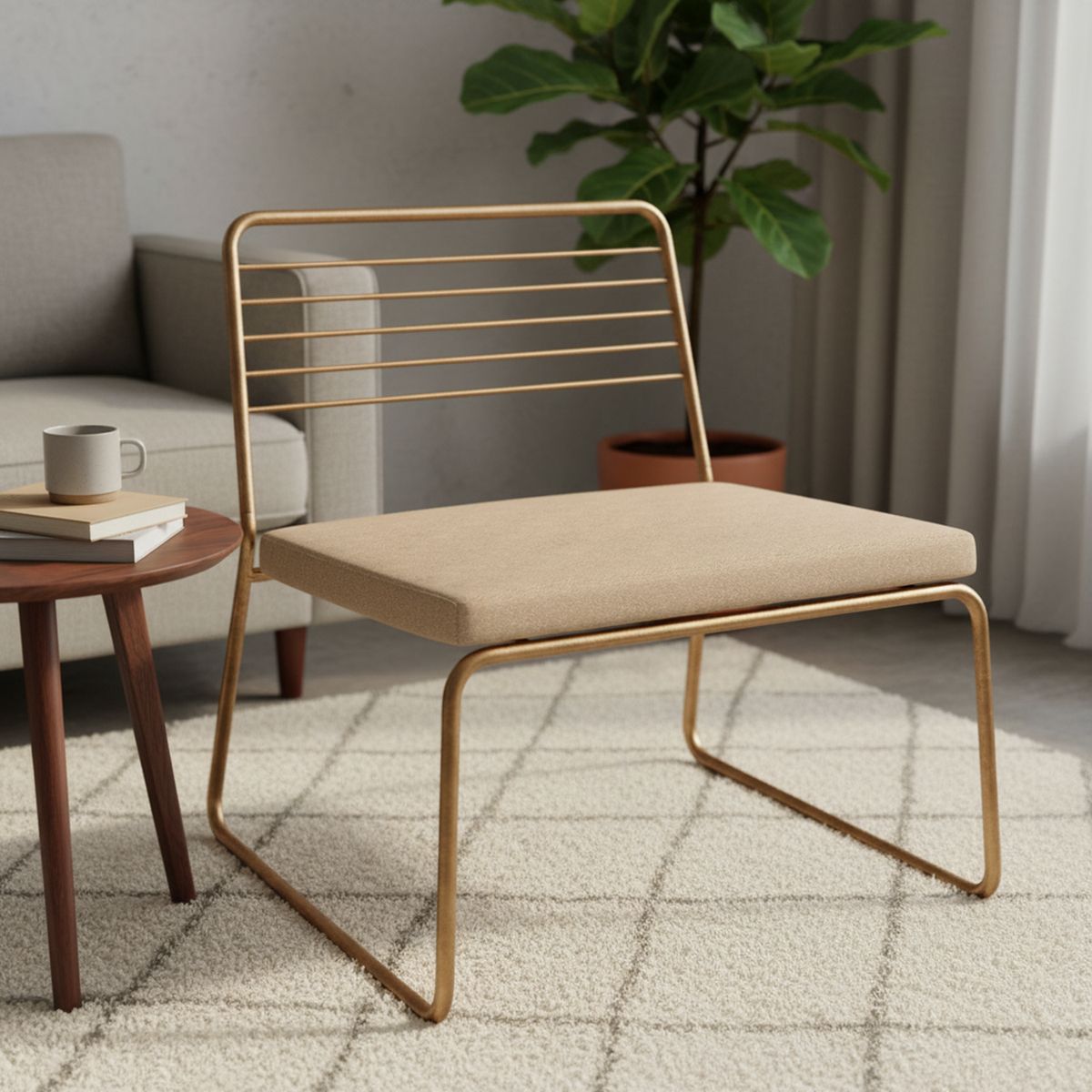 HOGA - Poltrona 1 cuerpo Bermont 62x66x71 cm Oro envejecido