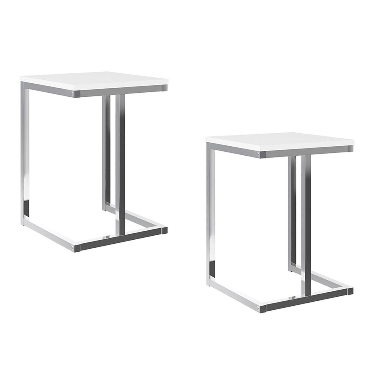 HOGA - Set 2 Taburetes Home Design Blanco 45x32x32 cm