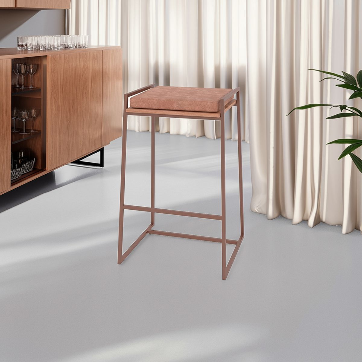 HOGA - Taburete Bronx Café 78x51x43 cm