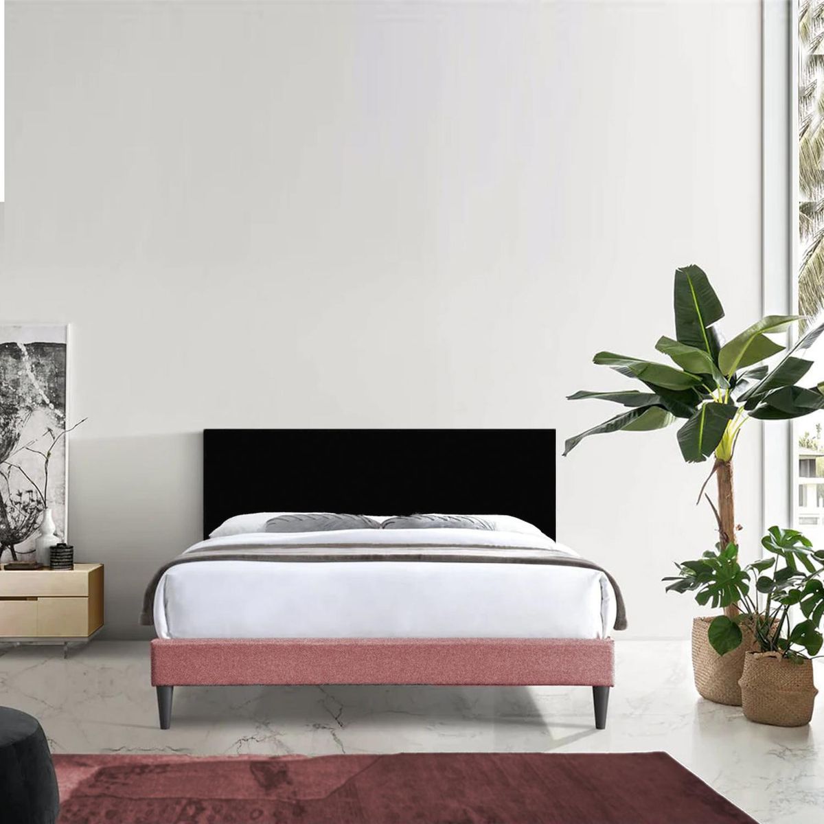 HOGA - Respaldo de Cama 2 plazas Retro Negro