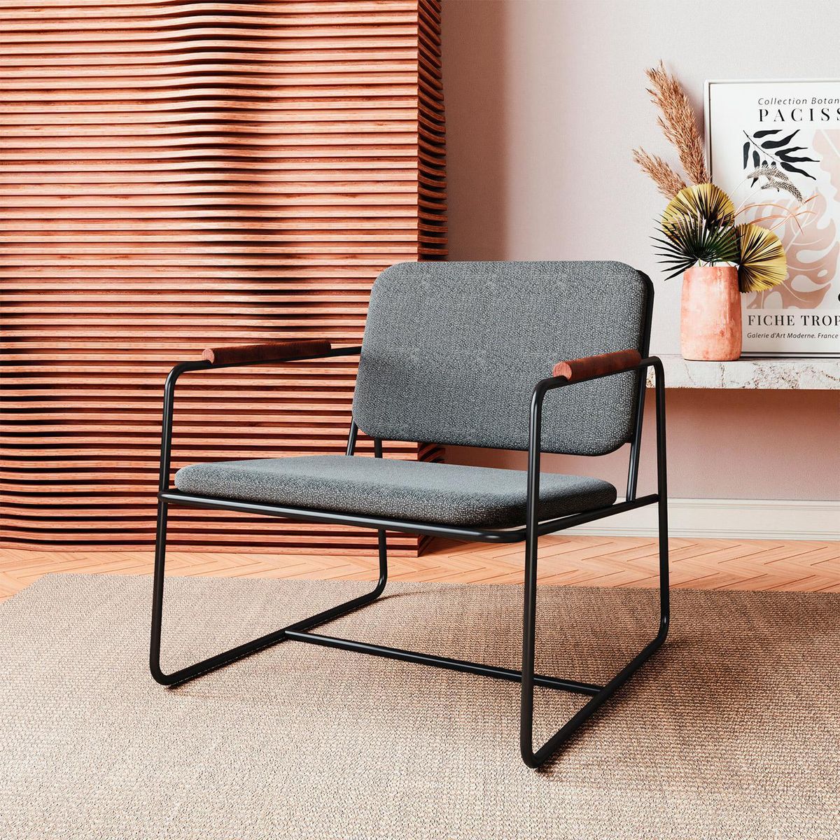 HOGA - Poltrona 1 cuerpo Boston 65x68x72 cm Negro