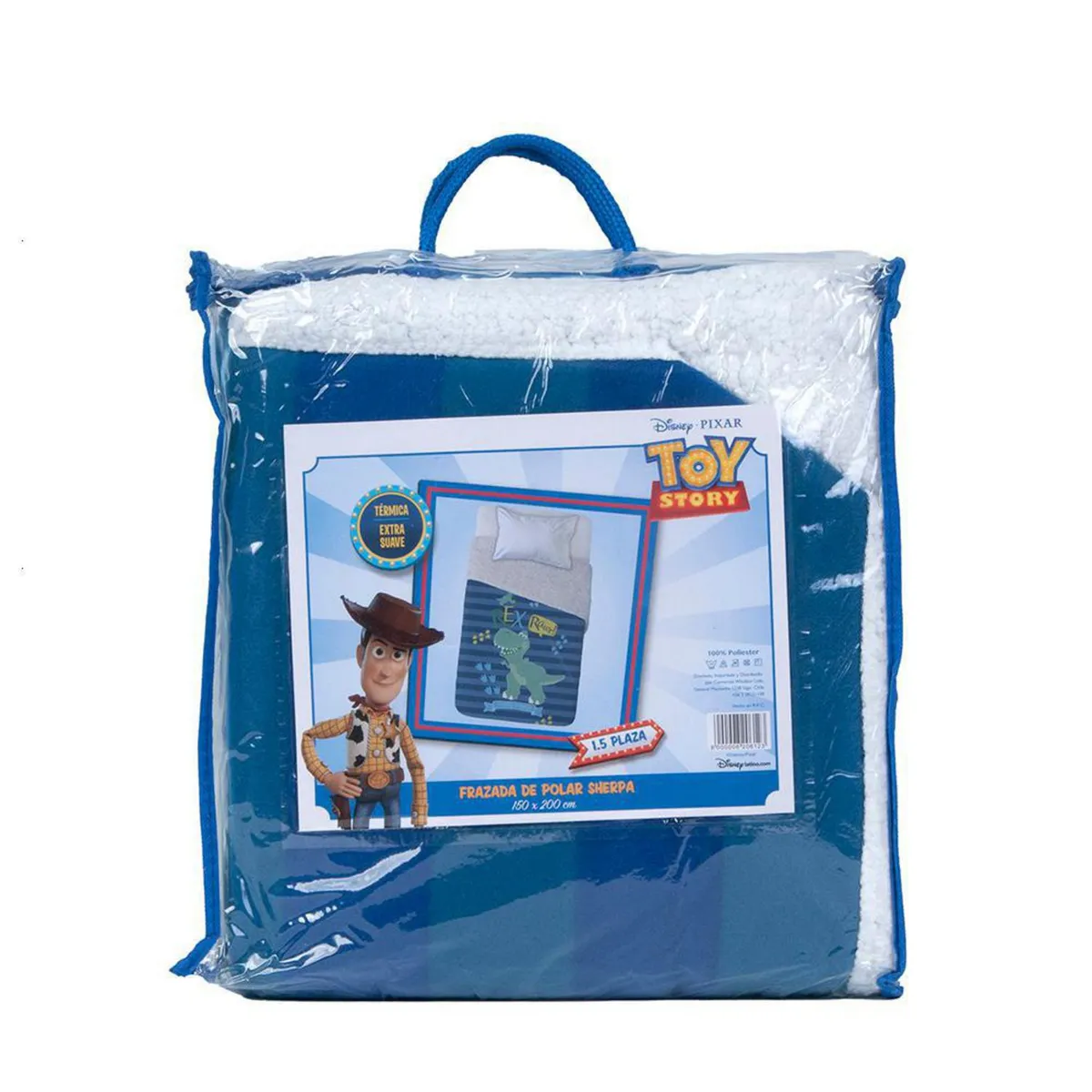 DISNEY - Frazada Polar Sherpa Toy Story Rex Infantil Diseño