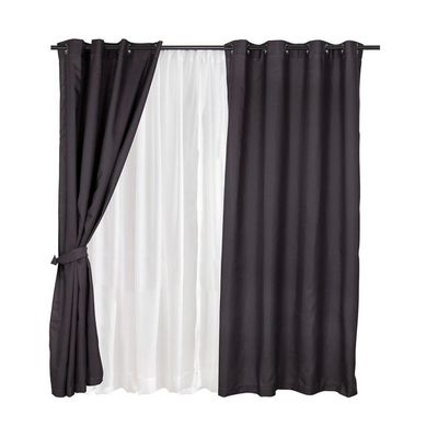 Set Cortina 8 Piezas Argolla 140x220 cm Caf Pucn