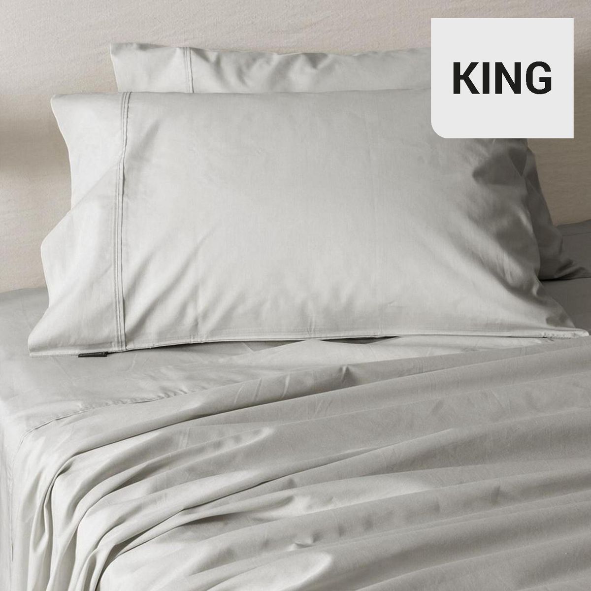 MASHINI - Sábana Liso King 180 Hilos Gris