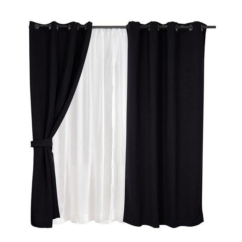MASHINI - Set Cortina Jqd 8 Piezas Argolla 140x220 cm Valdivia
