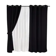 MASHINI - Set Cortina Jqd 8 Piezas Argolla 140x220 cm Valdivia