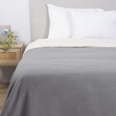 Frazada Polar-Sherpa Lisa 2 Plazas Gris