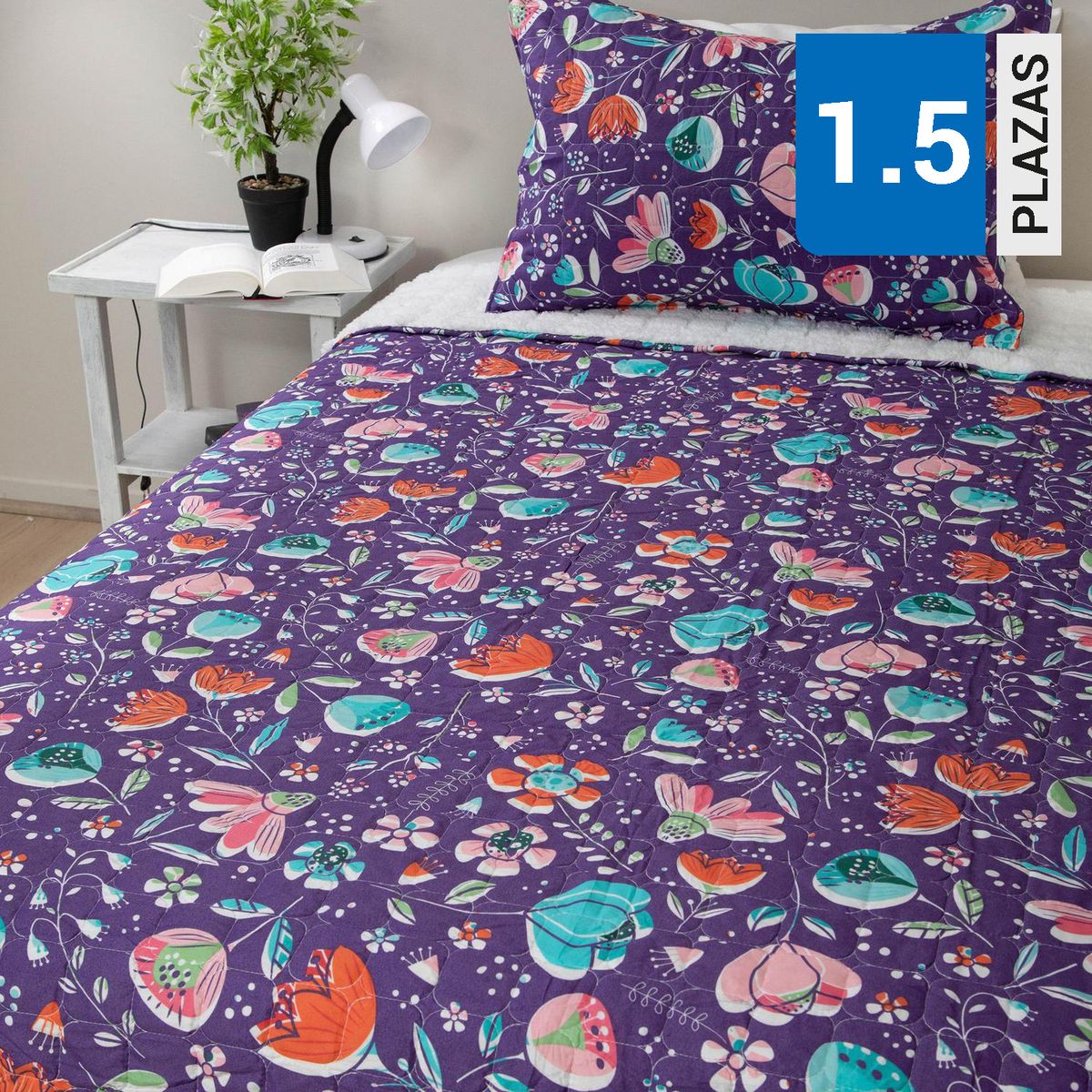 DORAL - Quilt Hadas Estampado 1.5 plazas