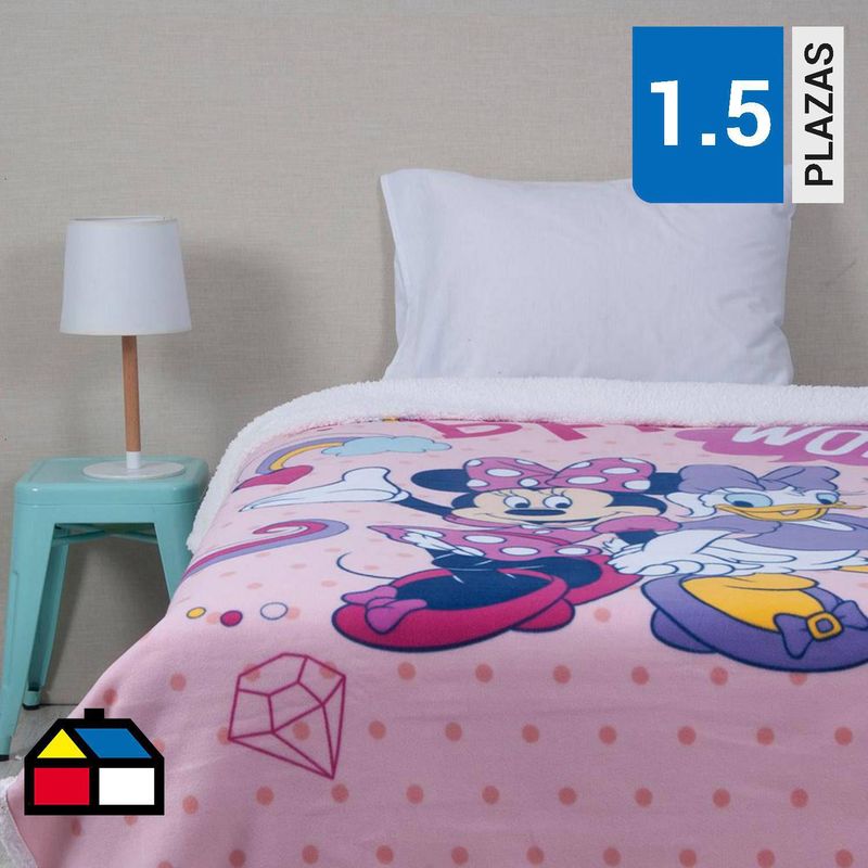 DISNEY - Frazada Polar Sherpa Minnie Daisy Infantil Diseño