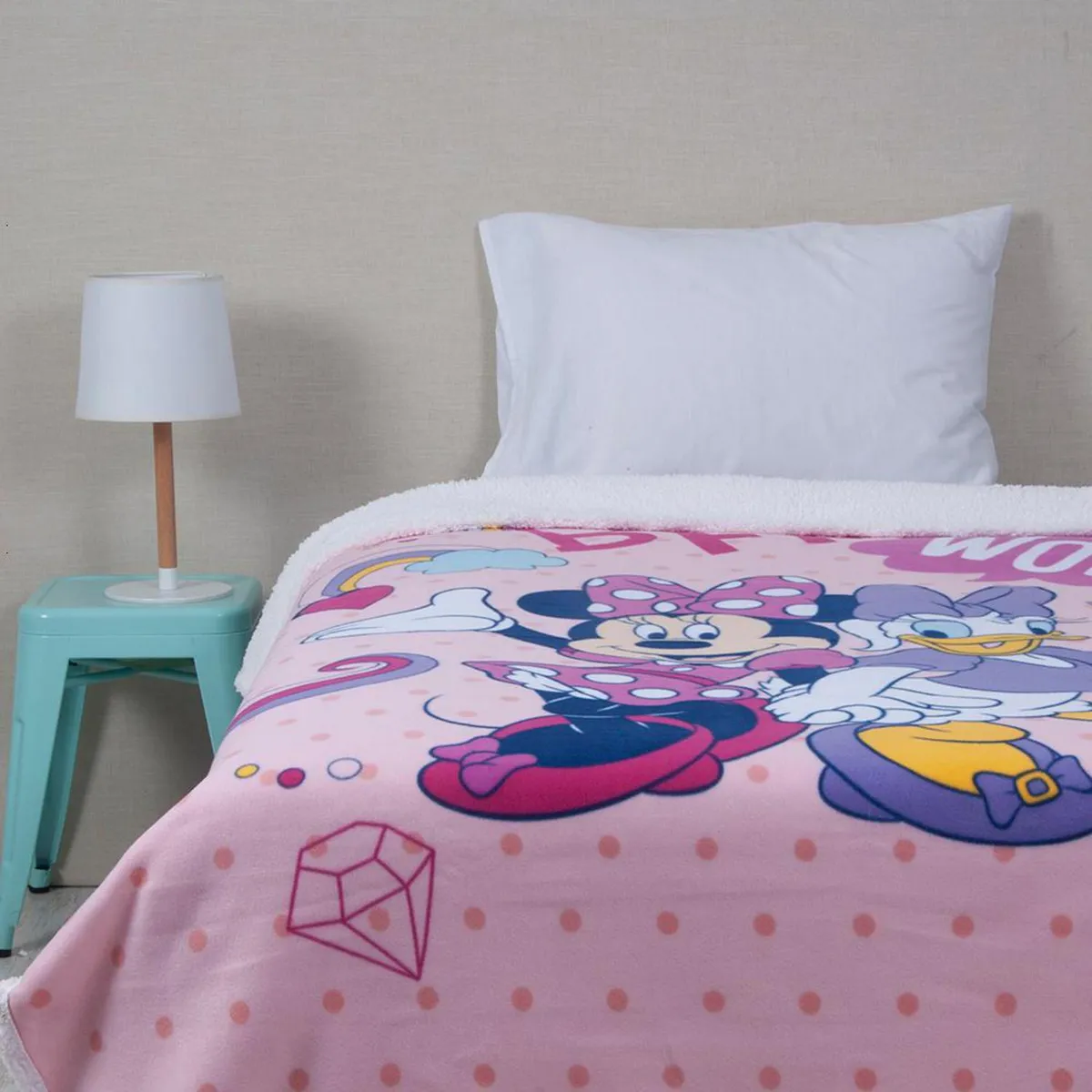 DISNEY - Frazada Polar Sherpa Minnie Daisy Infantil Diseño