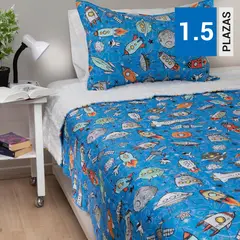 DORAL - Quilt Hadas Estampado 1.5 plazas