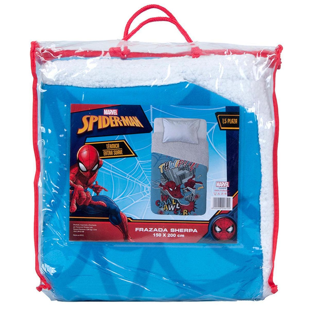 DISNEY - Frazada Polar Sherpa Spiderman Wall Infantil Diseño