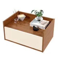 HOGA - Velador 1 Cajón(es) Alissa 60x30x40 cm Rustico