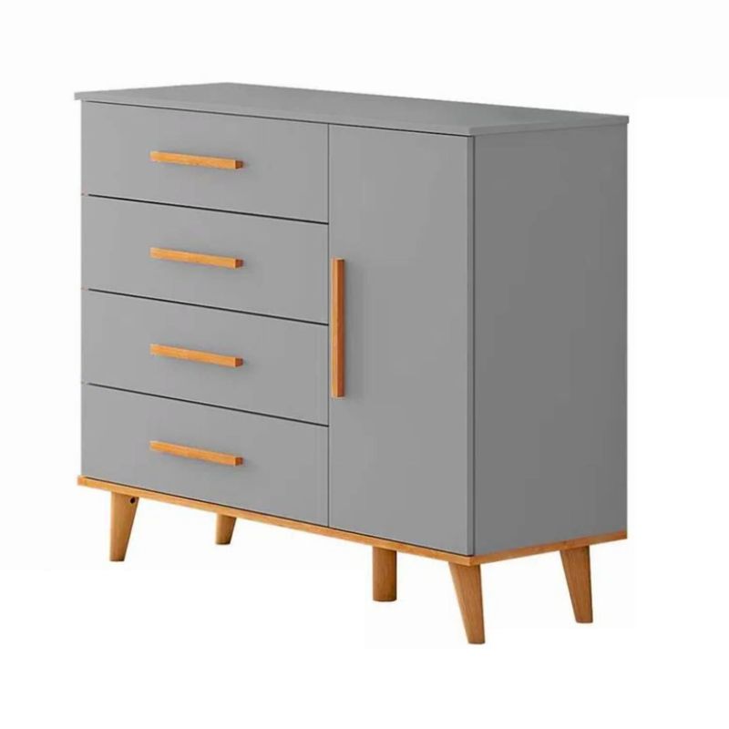 BE DESIGN - Cómoda 1 Puerta 4 Cajón(es) Ludmila 112x92x41 cm Gris