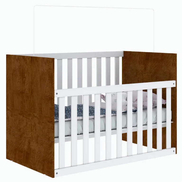 Cuna con Baranda Gabi Blanco/Café 90x75x132 cm