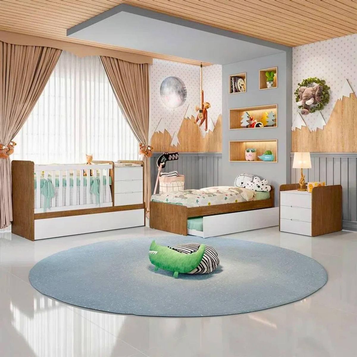 BE DESIGN - Cuna multifuncional Cleo blanco café