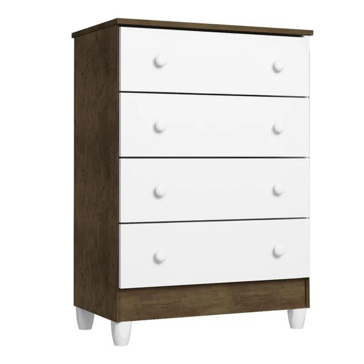 BE DESIGN - Cómoda 4 Cajón(es) Mel 64x92x43 cm Blanco café