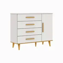 BE DESIGN - Cómoda 1 Puerta 4 Cajón(es) Ludmila 112x92x41 cm Blanco