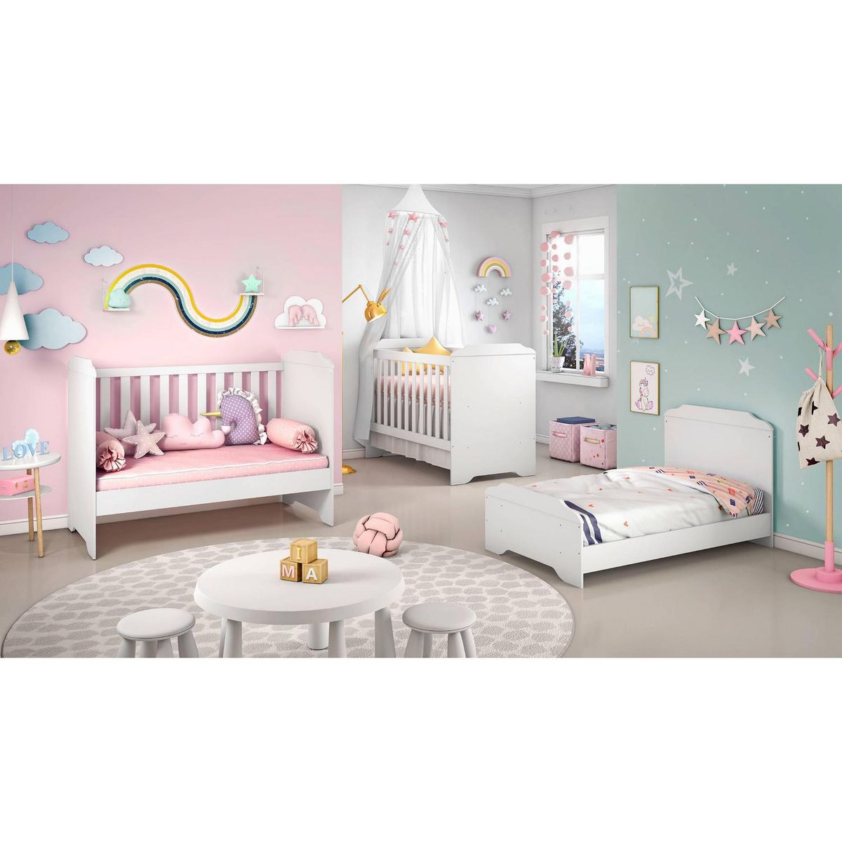 BE DESIGN - Cuna 3 funciones blanca Mel