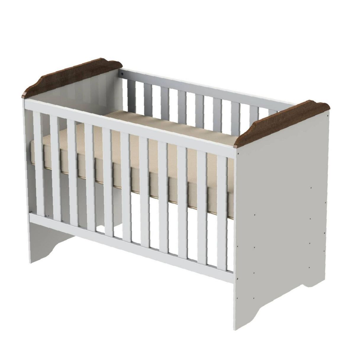 BE DESIGN - Cuna 3 funciones blanco café Mel