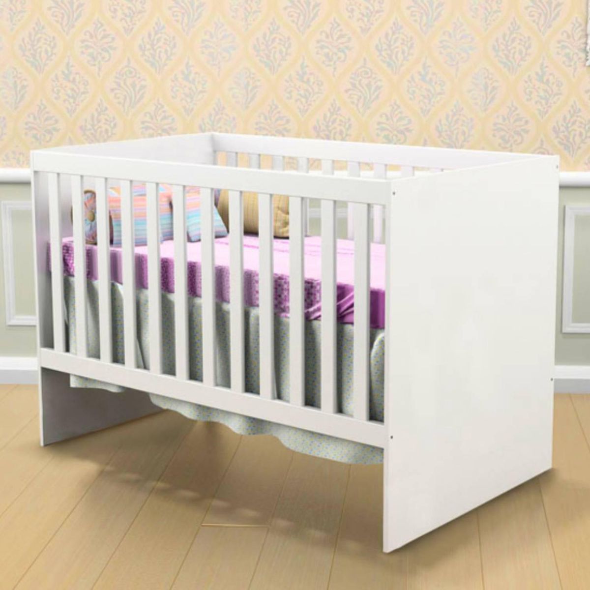 BE DESIGN - Cuna blanca Gabi con barandas ajustables