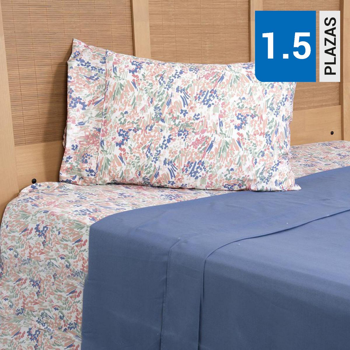 MASHINI - Juego de Sábanas Rabat 1.5 plazas Multicolor