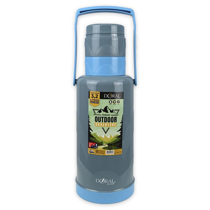DORAL - Termo Outdoor 3.2 l Acero Inoxidable Azul