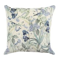 Cojín Decorativo Flora Blue Crudo y Azul 45x45 cm