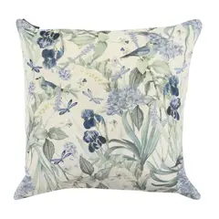 ATMOSPHERA HOME - Cojín Decorativo Flora Blue 45x45 cm Crudo y Azul