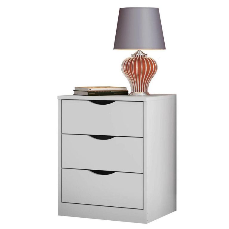 Velador 3 Cajón(es) Pisa 44.5x56.3x35.8 cm Blanco