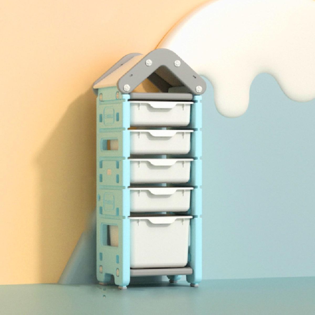 BE DESIGN - Estante Sunny Polipropileno 6 Nivel(es) 41x101x33 cm Celeste