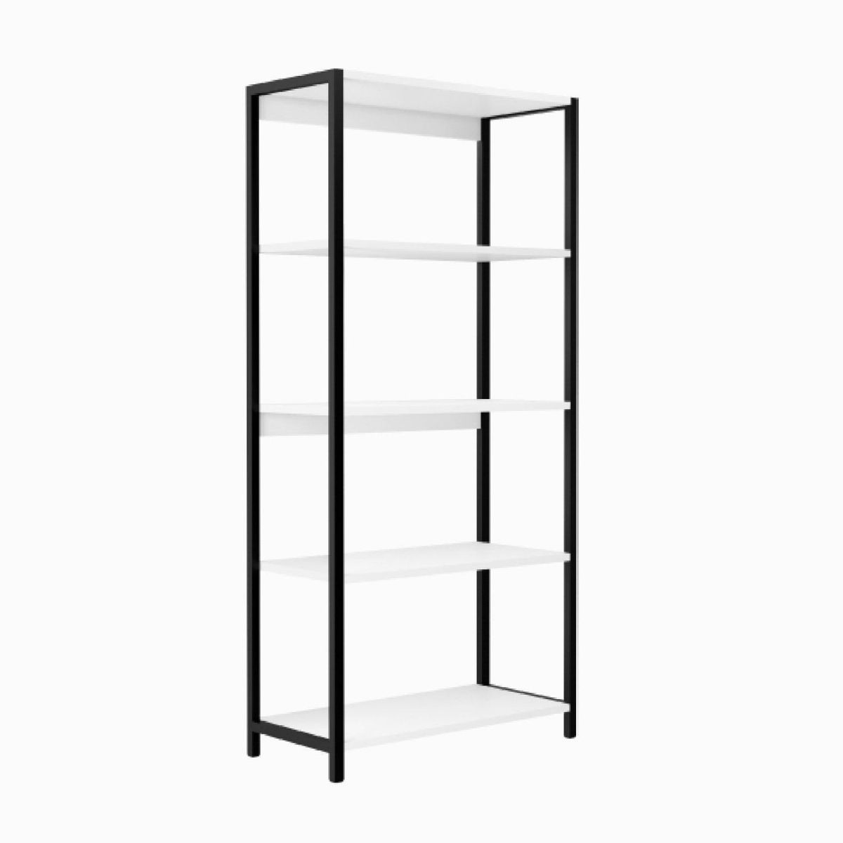 BE DESIGN - Estante New York MDP 5 Nivel(es) 64x135x30 cm Blanco/Negro