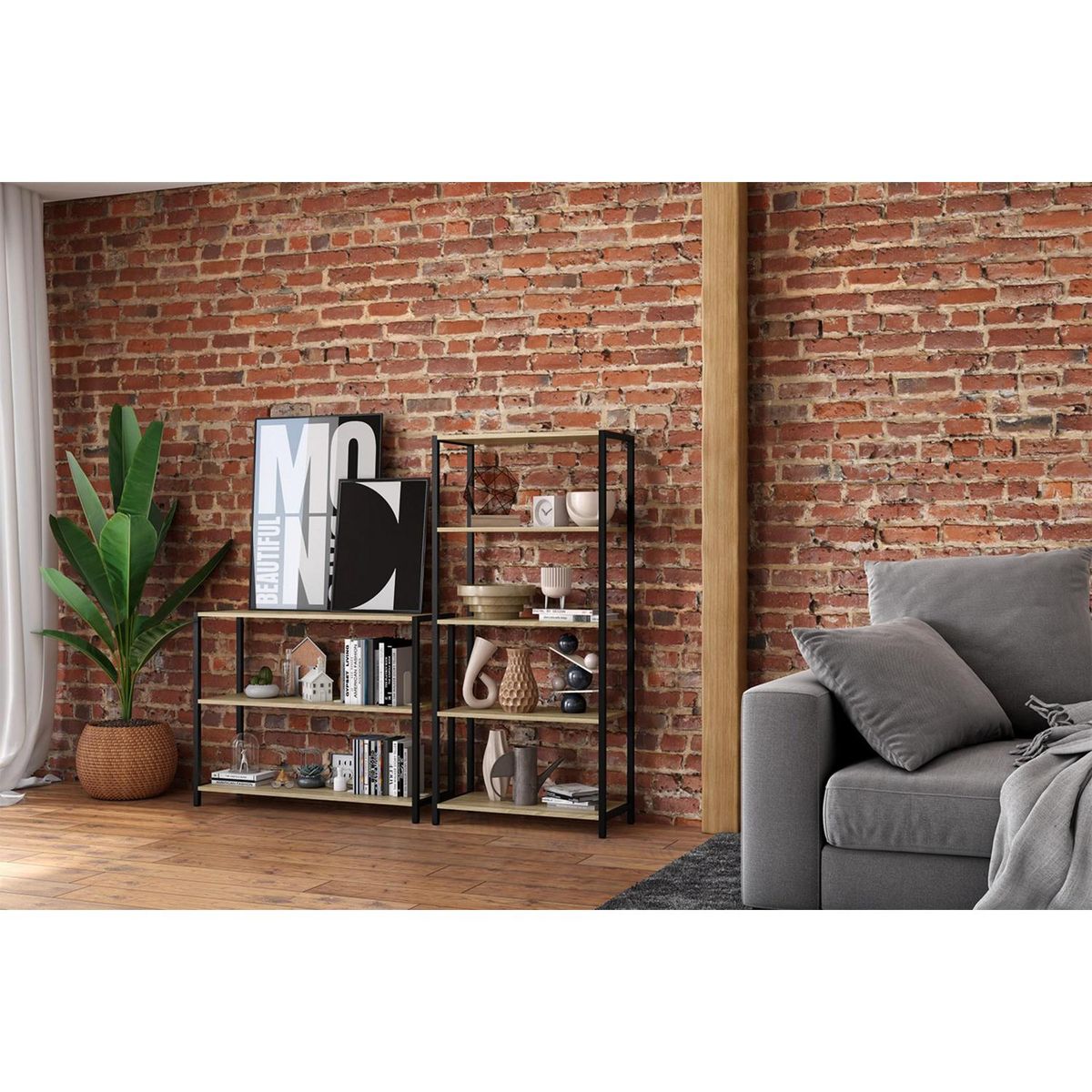 BE DESIGN - Estante New York MDP 5 Nivel(es) 64x135x30 cm Miel