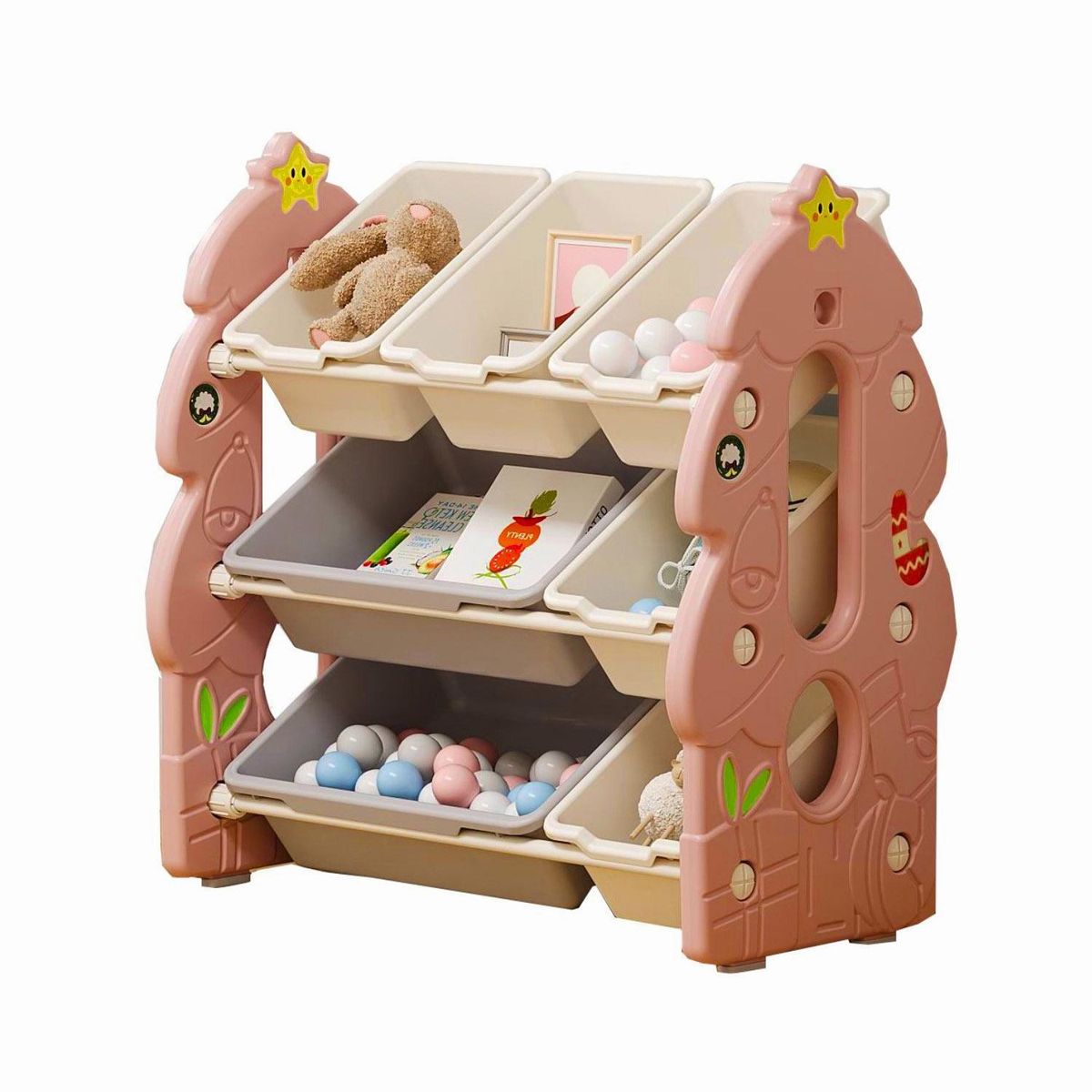 BE DESIGN - Estante Sunny Polipropileno 3 Nivel(es) 65x69x30 cm Rosado