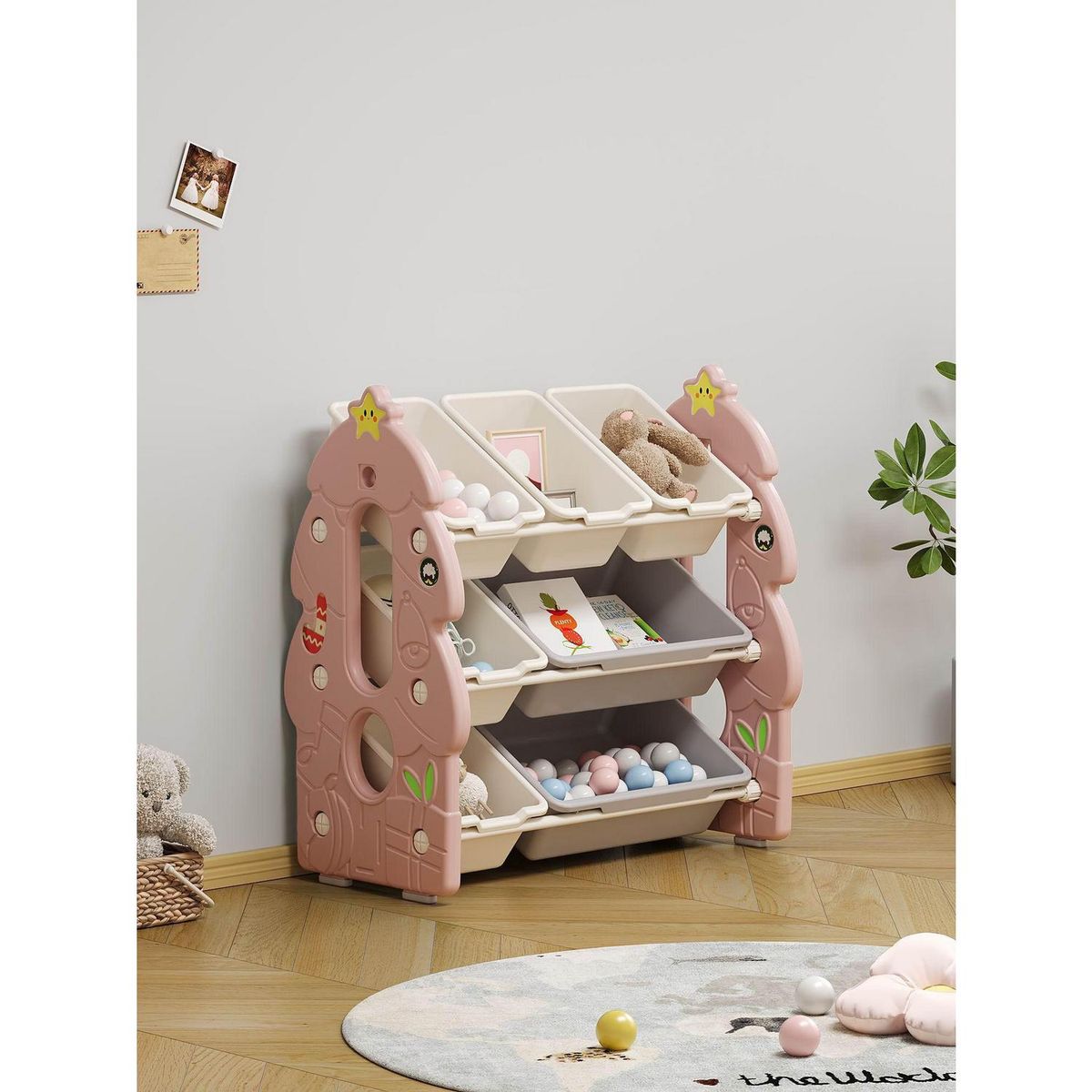 BE DESIGN - Estante Sunny Polipropileno 3 Nivel(es) 65x69x30 cm Rosado