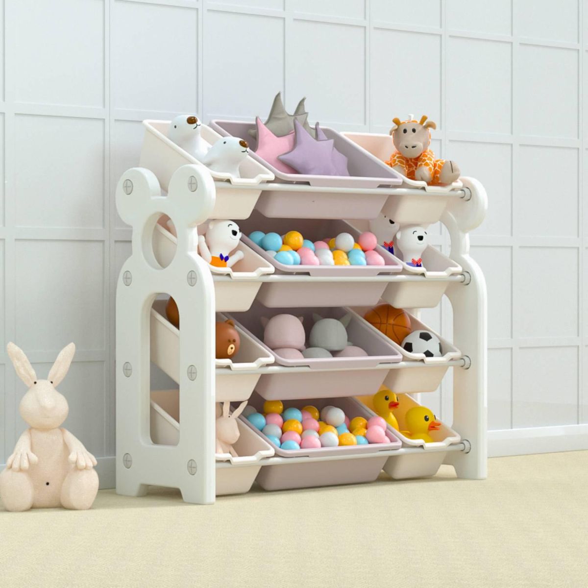 BE DESIGN - Estante Sunny Polipropileno 4 Nivel(es) 86x86x36 cm Blanco