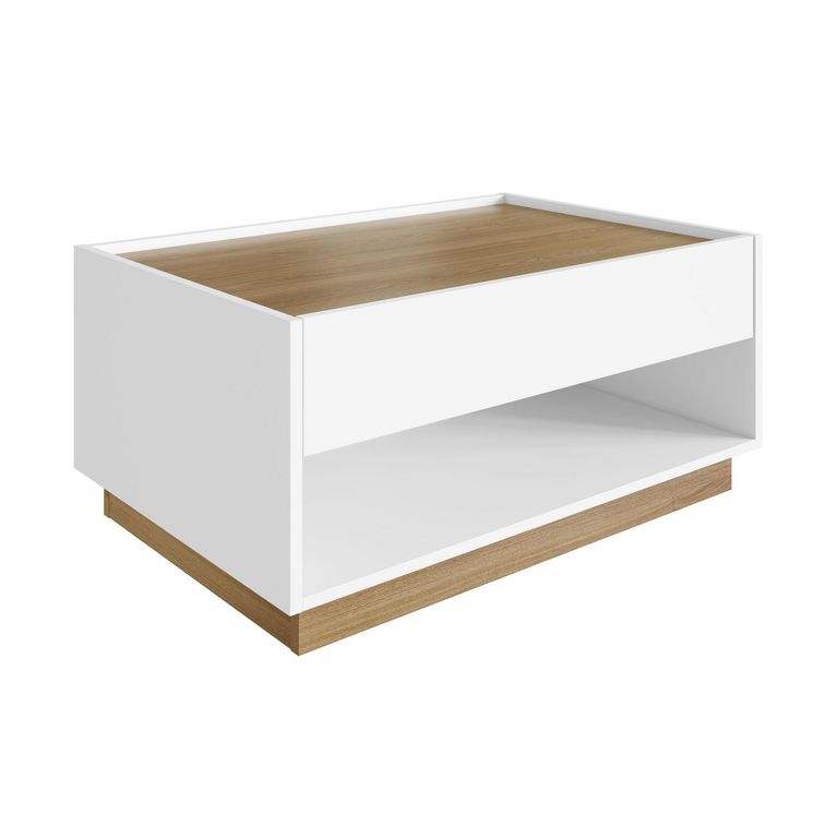 Mesa de Centro Bari Blanco/Miel 80x54x40.6 cm