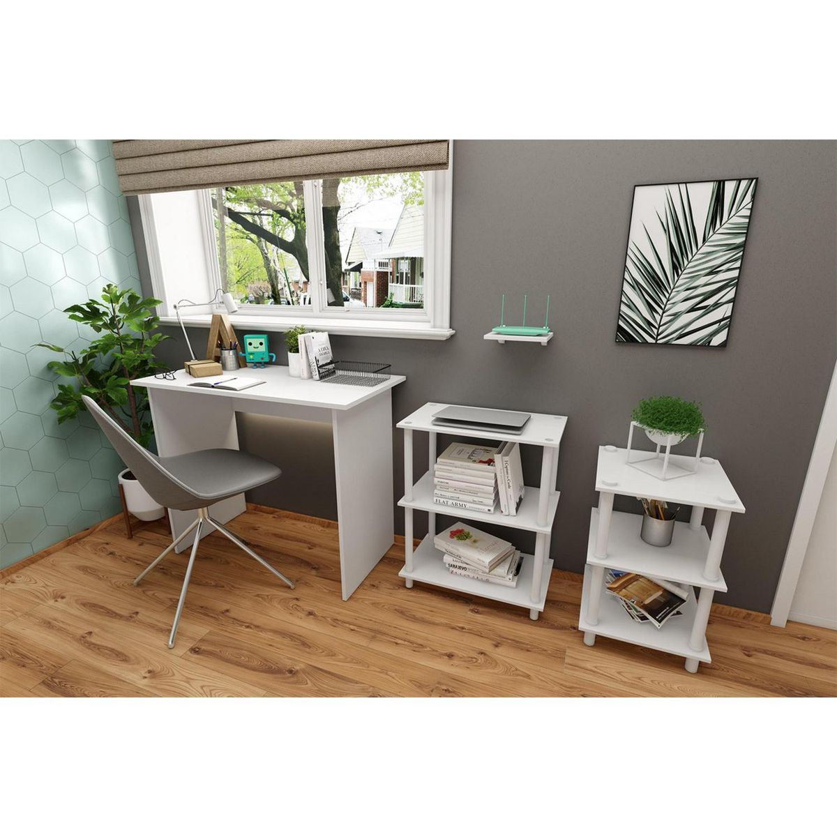 BE DESIGN - Mesa Lateral Adapt Blanco 35x35x56 cm