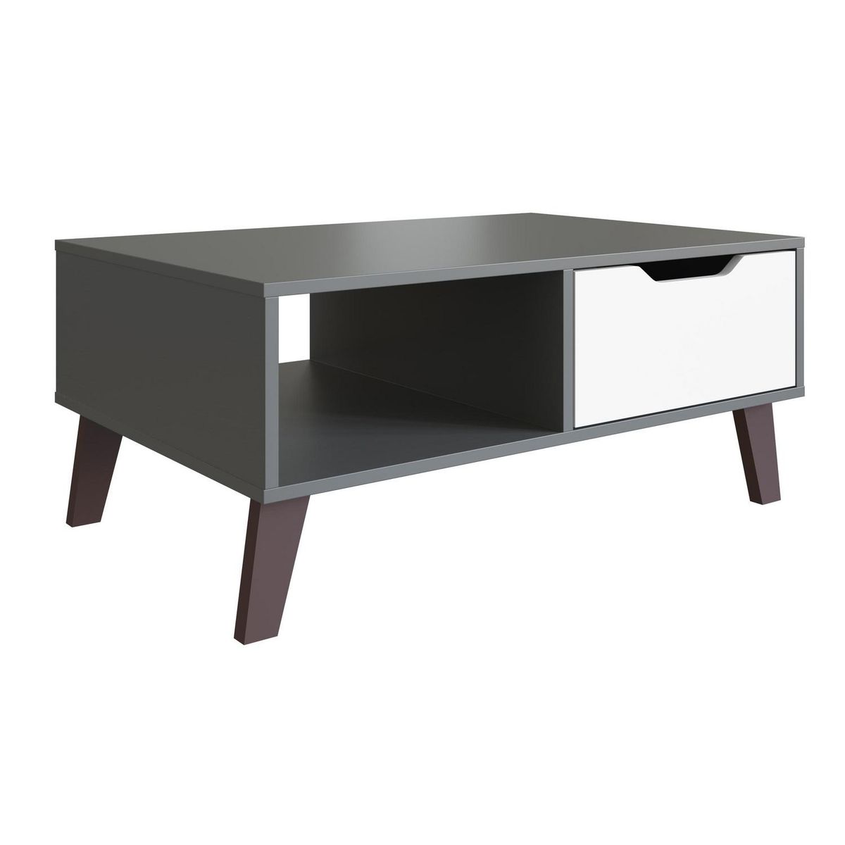 BE DESIGN - Mesa de Centro Rimini Grafito/Blanco 80x54x39 cm